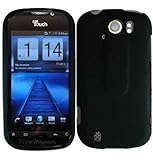 For T Mobil HTC Mytouch4G Slide Doubleshot Accessory - Rubber Black Hard Ca ....