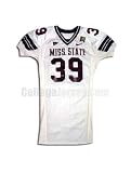 White No. 39 Game Used Mississippi State Nike Football Jersey