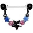 Handcrafted Austrian Crystal Gazing Star Nipple Ring
