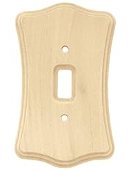Home Improvement: Brainerd 64641 Wood Scalloped Single Switch Wall Plate / Switch Plate / Cover, Unfinished - BRAINERD