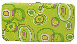 WOMEN'S RETRO CIRCLES FLAT OPERA WALLET CLUTCH PURSE BY DESIGNSK