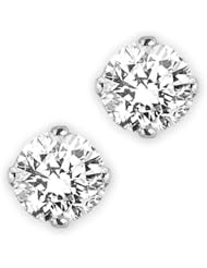 14K White Gold 1/10 ct. Round Brilliant Cut Diamond Earring Studs (Good, G-H Color, I1 Clarity)