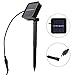 Exlight Solar Powered Ground Light, 6 White LEDs, Easy to Install, for the Garden, the Pathway or Stairway, Color Black