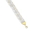 14K Two-Tone Gold Balinese Bead Bracelet - 7.5 inches