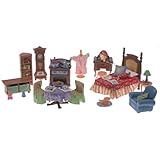 Loving Family Dollhouse Additions Gift Set: Parent's Bedroom, Living Room and Dining Room