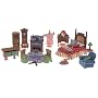 Loving Family Dollhouse Additions Gift Set: Parent's Bedroom, Living Room and Dining Room