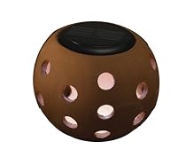 Smart Solar/Smart Solar 3180WRM1 Ceramic Solar Sphere Lantern. Terracotta