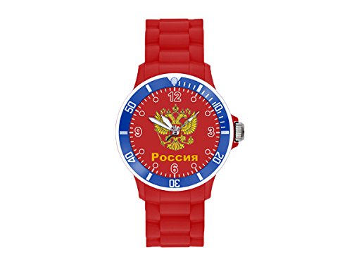 Fanartikel Silikon Armbanduhr Watch Fan Uhr m WM & EM Länder Flaggen Style (Russland)