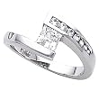 14K White Gold Diamond Engagement Ring - 0.65 Ct.