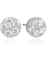 10k White Gold Diamond (1.5 Cttw, G-H Color, I2-I3 Clarity) Cluster Stud Earrings