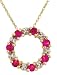 10K Yellow Gold Ruby and Diamond Circle Pendant