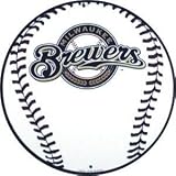 MLB Baseball 12 Round Metal Sign - Milwaukee Brewers
