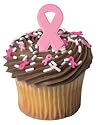 Breast Cancer Awareness Pink Ribbons Cupcake Pics 12 Pack