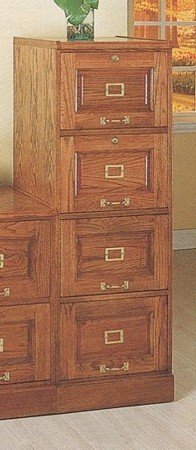 Four Drawer Oak File Cabinet with Lock by Coaster