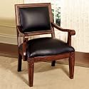 Black Leather Jamestown Landing Accent Chair