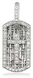 Diamond Cross Dog Tag Pendant with Scattered Cross Texture