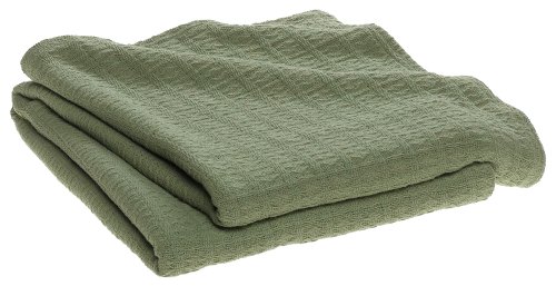Primrose Cotton Bed Blanket Sage Queen