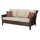 Outdoor Patio Home Rolston Wicker 3-Seater Sofa