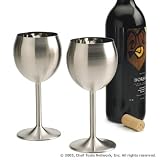 Kitchen & Housewares : RSVP International Endurance Stainless Steel Wine Glasses Set of 2
