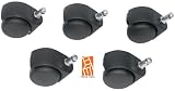 Produkt-Bild: B&uuml;rostuhlrollen Durchmesser 50 mm, lastabh&auml;ngig gebremst, Stiftdurchmesser 11 mm mit harter Radbandage = geeignet f&uuml;r weiche B&ouml;den