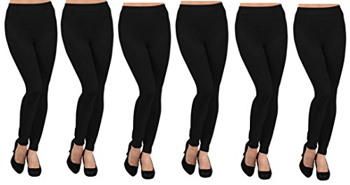 Ruthy's Apparel 6 Pack Fleece Lined Leggings Large Multicoloured