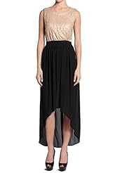 Sleeveless Chiffon/Polyester Round Neck Asymmetric Sequined Open-Back Gathered Draped Maxi Dress 