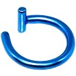 Illusion Blue Titanium Non Pierced Clip On Closure Ring
