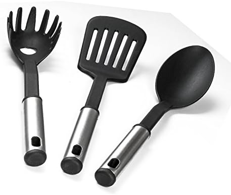 6 Pc Kitchen Cooking Utensils Set, Heat Resistant Kitchen Tools Sets, Nylon Cookware Gadgets with Stainless Steel Handles