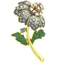 Vintage Peony Flower Brooches & Pins