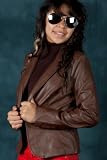 Junior Dressy Brown Faux Leather Jacket