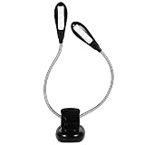 8LED Rechargeable Music Stand Light Book Reading Lamp, Flexible Eye Care Dimmable Clip Light with USB Cord; Best Suited For Bed Reading BBQ Grilling Desk Travel