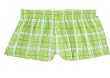 Lime Green Plaid Check Flannel Cotton Girl Boxers Mini Itty Bitty Shorts 1" Inseam, Covered elastic waist, 100% cotton,