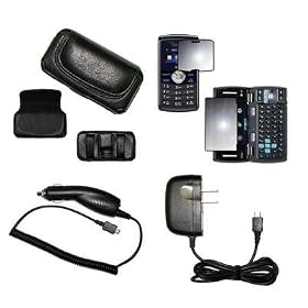 Cell Phone Accessories Bundle for Verizon LG ENV3 VX-9200 (VX9200, ENV 3) Phone (Includes; Custom LCD Guard Screen Protector, Travel Home Wall Charger, Premium Leather Side Carry Case with Belt Clip and Belt Loops, Rapid CLA Car Charger) by Accessory Export