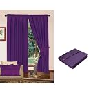 Aubergine Purple Luxury Faux Silk Curtains, Fully Lined with Tiebacks (Designer Collection)