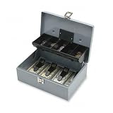 SPR15507 - Cash Box, 5 Compartments, 11-3/8x7-1/2x3-3/8, Gray