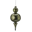Pack of 6 Green Crackle Glass Finial Christmas Ornament 8.25"