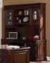 Rich Cappuccino Finish Home Office Credenza Desk with Hutch