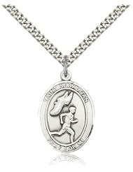 St. Sebastian Track and Field Medal, Sterling Silver, Large, Quarter Size