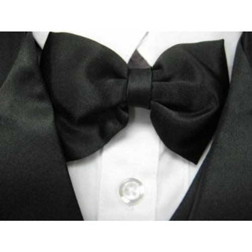 Kids Boys 5 Piece Deluxe Black Tuxedo Suit All Sizes Baby to Teen