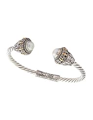 Greg Anthony Bali 18K & Silver White Mabe Cuff