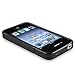 eForCity Black S Shape TPU Rubber Skin Case Compatible with Apple iPhone 4S