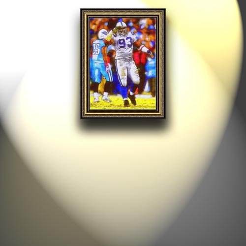 Completely Handpainted American Football Sport Painting, Custom Order FL7776, Oil on Canvas, with Option to Paint Jerry, Brett & Co. from Any Other Favorite Photograph or Picture, Unframed, Size 23'' x 32
