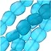 Cultured Sea Glass, Square Nugget Beads 18x17mm, 6 Pieces, Pacific Blue