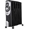 2.5kW / 2500W Electric Oil Filled Radiator Heater Black with Thermostat
