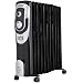 2.5kW / 2500W Electric Oil Filled Radiator Heater Black with Thermostat