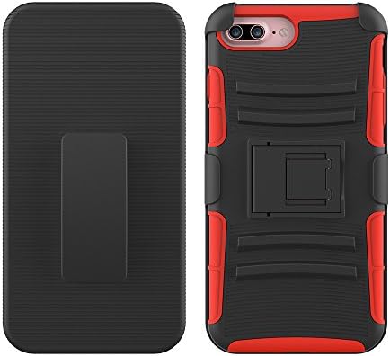 Armor case,Hubanbei Armour Case for iPhone 7 Plus (Red)