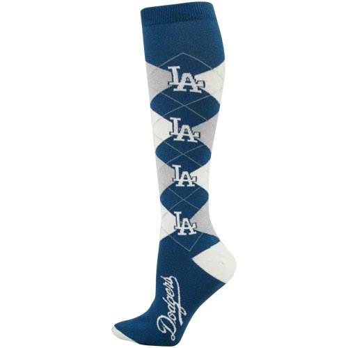 L.A. Dodgers Ladies Royal Blue-White Argyle Tall Socks