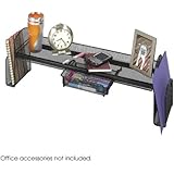 Safco Products 3604BL Onyx Mesh Off-Surface Desk Riser with Drawer, 31 1/2"W, Black