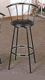 Black Metal Swivel 24 Barstools, Set of 2 by Coaster Furniture
