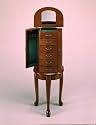 Queen Anne Style Cherry Finish Wood JEWELRY ARMOIRE with 6 Drawers